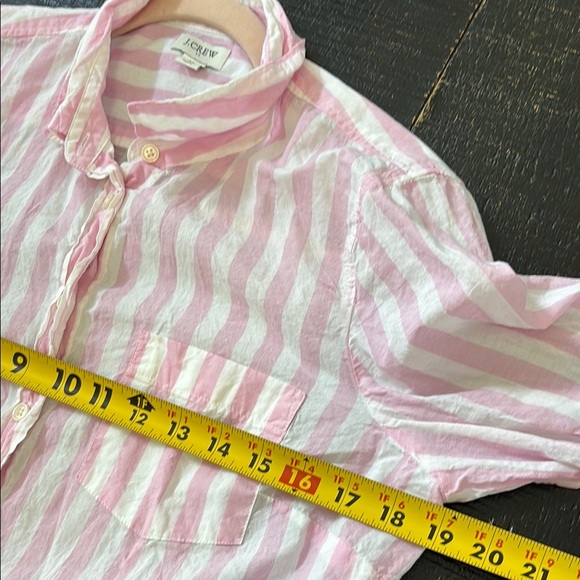 J.Crew Gingham Lightweight Button Shirt Size Medium Stripe Pink White - Picture 11 of 12